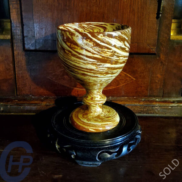 A Magnificent Agate Slipware Goblet, Staffordshire, England, 19th Century