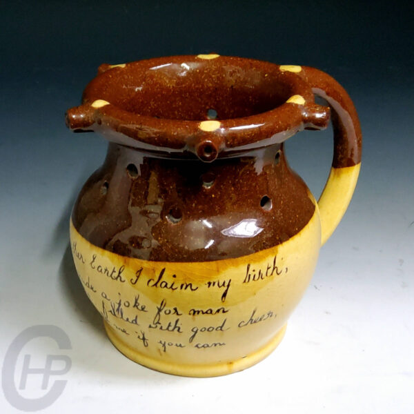 A Splendid Soil Hill Puzzle Jug, Halifax, Yorkshire, England, 19th C.