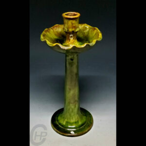 A Greenware Art Nouveau Candle Stick, Farnham, Surrey, England, Late 19th C.