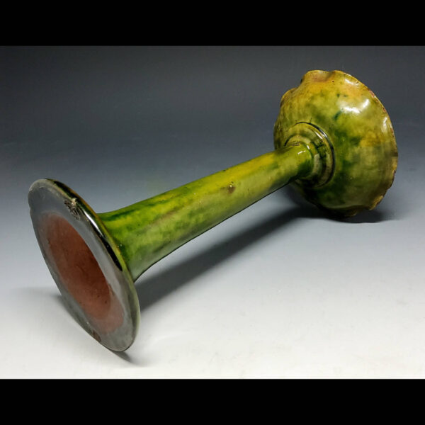 A Greenware Art Nouveau Candle Stick, Farnham, Surrey, England, Late 19th C. - Image 4